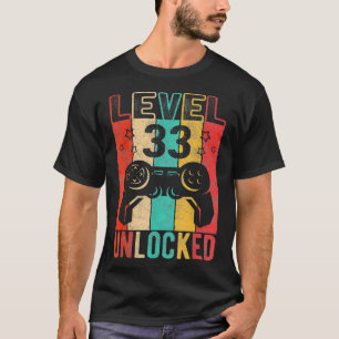 Spaß 33. Geburtstag Level 33 freigeschaltet, Retro T-Shirt