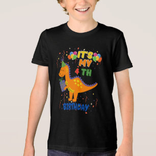 Spaß 4. Geburtstag Dinosaurier Party T - Shirt für