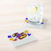 Spaß 4. Juli Sommer Glasuntersetzer (Schrägansicht)