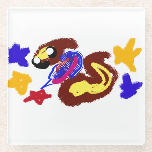 Spaß 4. Juli Sommer Glasuntersetzer (Vorderseite)