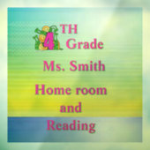 Spaß 4. Klasse Schulraum 6" x 6" Fensteraufkleber (Blatt 3)