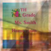 Spaß 4. Klasse Schulraum 6" x 6" Fensteraufkleber (Blatt 2)