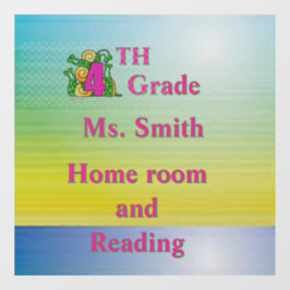 Spaß 4. Klasse Schulraum 6" x 6" Fensteraufkleber