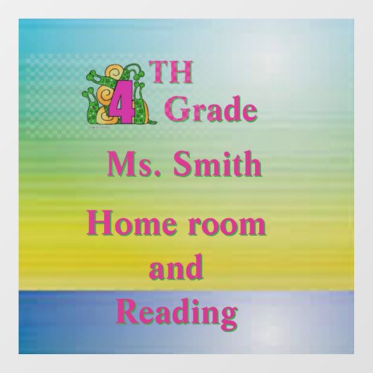 Spaß 4. Klasse Schulraum 6" x 6" Fensteraufkleber (Blatt)