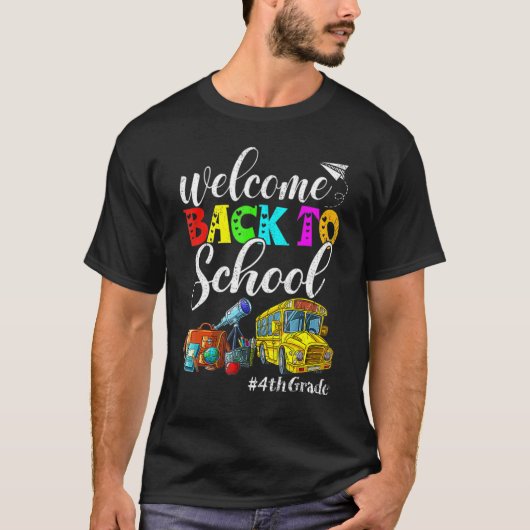 Spaß 4. Klasse Willkommen zurück zum ersten Schult T-Shirt (Vorderseite)