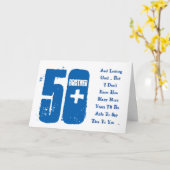 Spaß, 50. Geburtstag, Bruder, blau und weiß. Karte (Gelbe Blume)