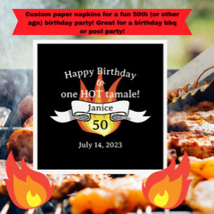 Spaß 50. Geburtstag "Hot Tamale" Personalisiert Serviette