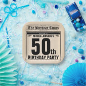 Spaß 50. Geburtstag Zeitung Vintage Custom Pappteller (Party)