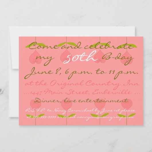 Spaß 50. Geburtstagsfeier Einladung (Rückseite)