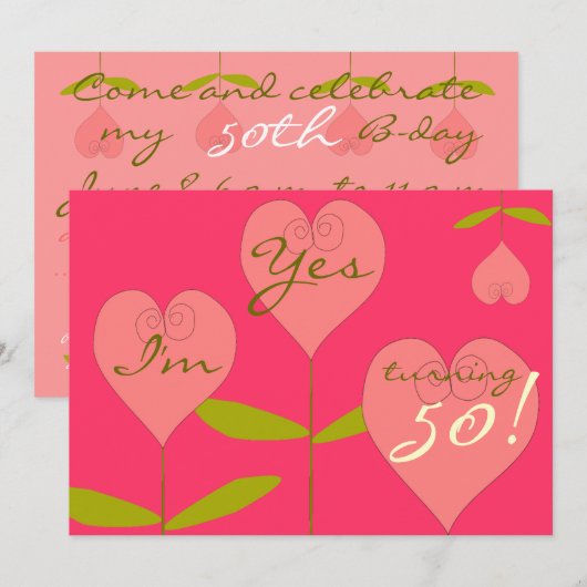 Spaß 50. Geburtstagsfeier Einladung (Vorne/Hinten)