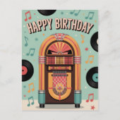 Spaß 50er Vintag Retro Jukebox, Geburtstag Postkarte (Vorderseite)