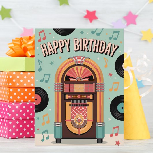 Spaß 50er Vintag Retro Jukebox, Geburtstag Postkarte