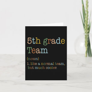 Spaß 5. Klasse Team wie normal, aber Cooler zurück Karte
