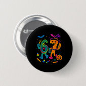 Spaß 67 Meme Glow Stil Halloween 6 7 Button (Vorne & Hinten)
