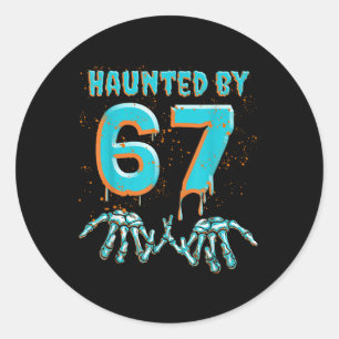 Spaß 67 Meme Halloween Skelett Hand Verflucht  Runder Aufkleber