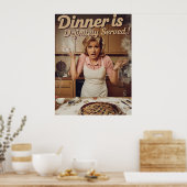 Spaß 70er Jahre Vintage Hausfrau Design Poster (Küche)