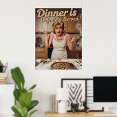 Spaß 70er Jahre Vintage Hausfrau Design Poster (Heimbüro)