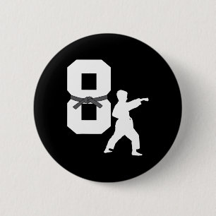 Spaß 8. Geburtstag Karate Taekwondo 8 Jahre alter Button