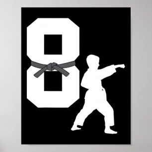 Spaß 8. Geburtstag Karate Taekwondo 8 Jahre alter Poster
