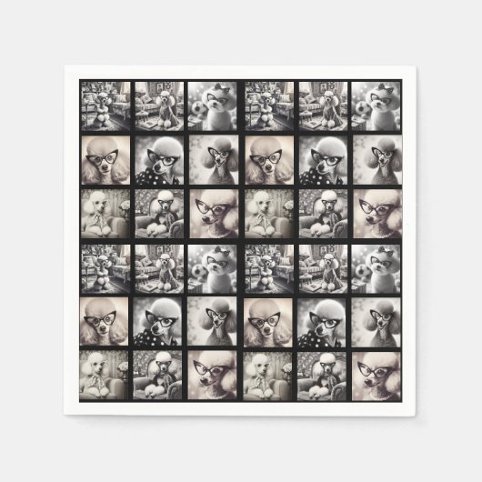 Spaß 9 Foto-Collage-Bilder Serviette (Vorderseite)