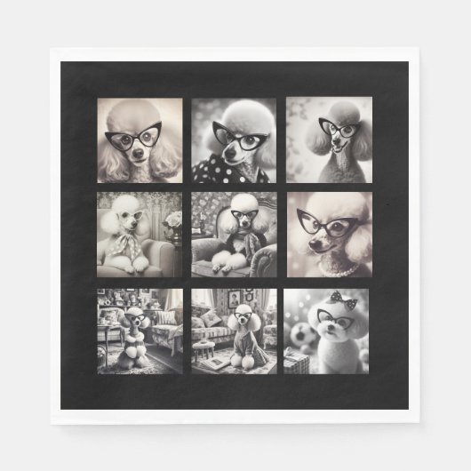 Spaß 9 Foto-Collage Bilder Serviette (Vorderseite)
