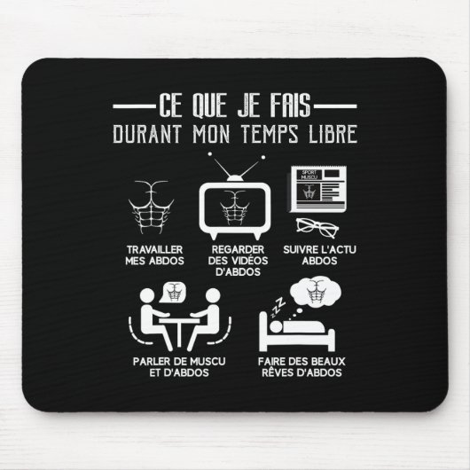 Spaß abs Bodybuilding Freizeit Arbeit 6 Packungen Mousepad (Vorne)