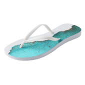Spaß Abstrakt Aquamarin Schwarz und Weiß Badesandalen (Schrägansicht)