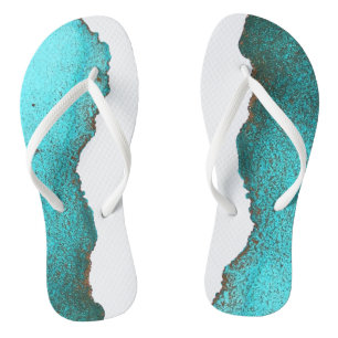 Spaß Abstrakt Aquamarin Schwarz und Weiß Badesandalen