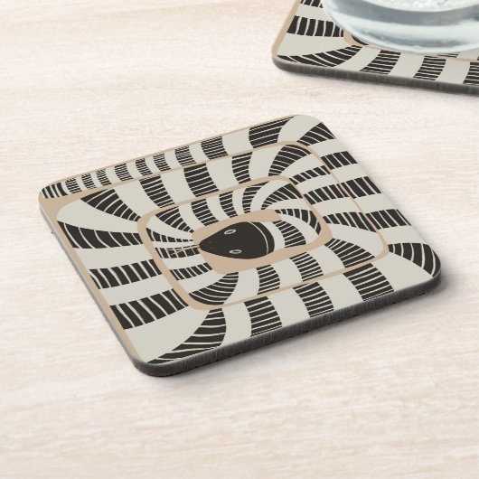 Spaß Abstrakt gestreifte Bandschlange | Schlangenl Getränkeuntersetzer (Linke Seite)