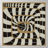 Spaß Abstrakt gestreifte Schlange Erddünn braun ne Poster (Vorne)