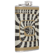 Spaß Abstrakt gestreifte Schlange in braun-neutral Flachmann (Rechts)