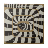 Spaß Abstrakt gestreifte Schlange in braun-neutral Fliese (Vorderseite)