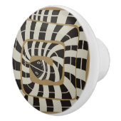 Spaß Abstrakt gestreifte Schlange in braun-neutral Keramikknauf (Rechts)