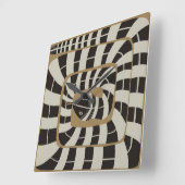 Spaß Abstrakt gestreifte Schlange in braun-neutral Quadratische Wanduhr (Winkel)