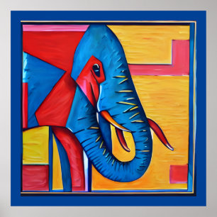 Spaß Abstrakt Künstlerisch Kleiner Elefant Poster
