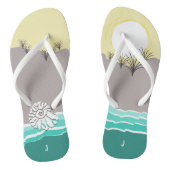 Spaß Abstrakte Sunset Beach Muschel & Initials Badesandalen (Fußbett)