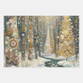 Spaß Abstrakter Winter Wunderland Kunst, Dichtung  Geschenkpapier Set (Vorderseite 3)