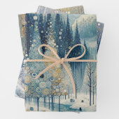 Spaß Abstrakter Winter Wunderland Kunst, Dichtung Geschenkpapier Set (Beispiel)