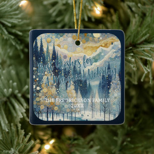 Spaß Abstrakter Winter Wunderland Kunst, Dichtung  Keramikornament