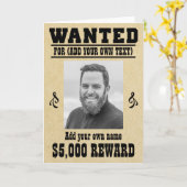 Spaß ADD DEIN GESICHT, TEXT Cowboy gewollt Poster, Karte (Gelbe Blume)