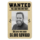 Spaß ADD DEIN GESICHT, TEXT Cowboy gewollt Poster, Magnet (Vertikal)