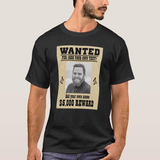 Spaß ADD DEIN GESICHT, TEXT Cowboy gewollt Poster, T-Shirt (Vorderseite)