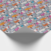 Spaß Alberne Schneemänner trinken heißes Kakao Geschenkpapier (Ecke)