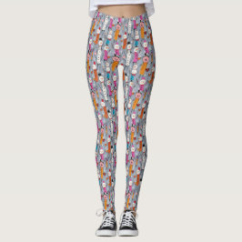 Spaß Alberne Schneemänner trinken heißes Kakao Leggings