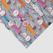 Spaß Alberne Schneemänner trinken heißes Kakao Seidenpapier (Detail)