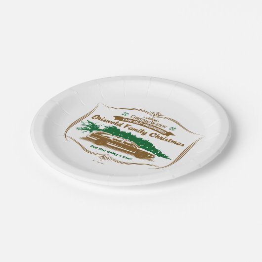 Spaß Alt-modische Griswold-Familie Weihnachten Pappteller (Schrägansicht)