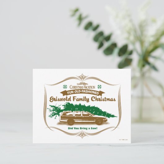 Spaß Alt-modische Griswold-Familie Weihnachten Postkarte (Stehend Vorderseite)