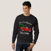 Spaß Alt modischer Familienweihnachtsbaum Oldtimer Sweatshirt (Vorne ganz)