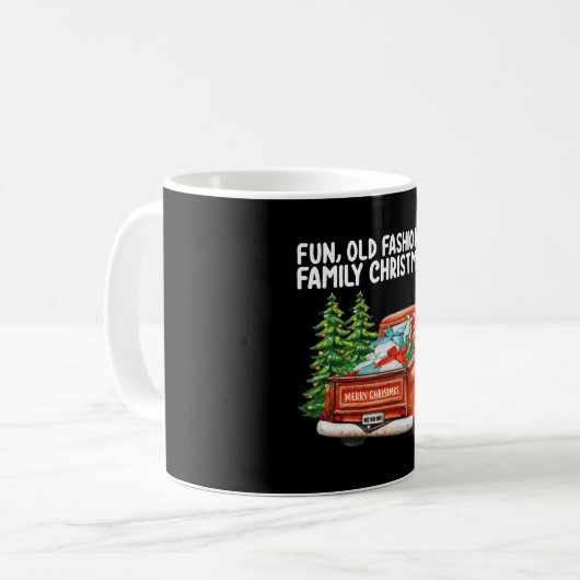 Spaß Alt modischer Weihnachtsbaum Kaffeetasse (Vorderseite Links)