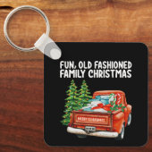 Spaß Alt modischer Weihnachtsbaum Schlüsselanhänger (Vorderseite)